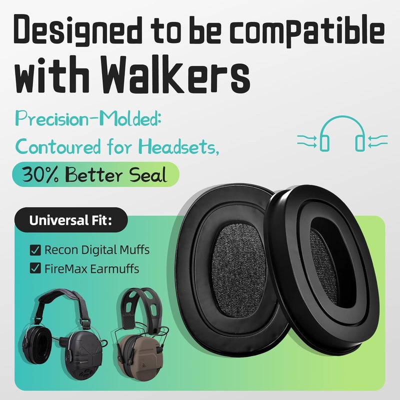 PROHEAR GEP07 Gel Ear Pads for Walker's FireMax & Recon Digital Muffs - Enhanced Noise Reduction, All-Day Comfort, Cooling Gel Core & Glasses-Friendly Design - Image 2